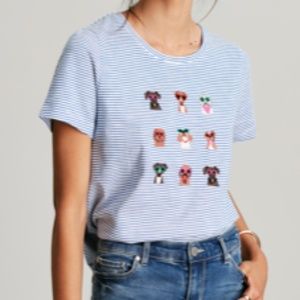 NWT Joles Carley Dog Embroidered shirt